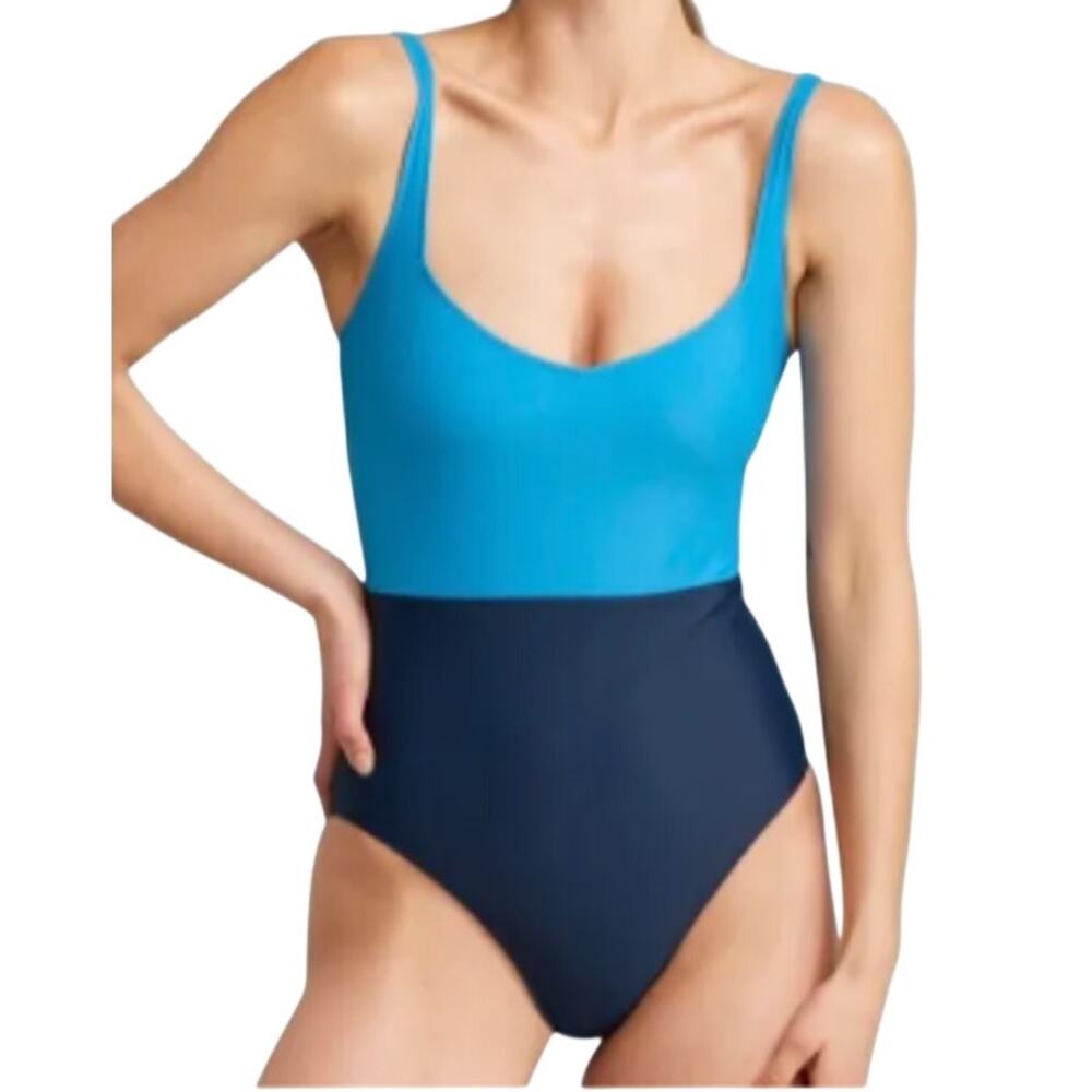 SummerSalt Seascape Sweetheart One Piece Two Tone Blue Womens 16
